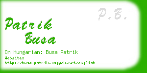 patrik busa business card